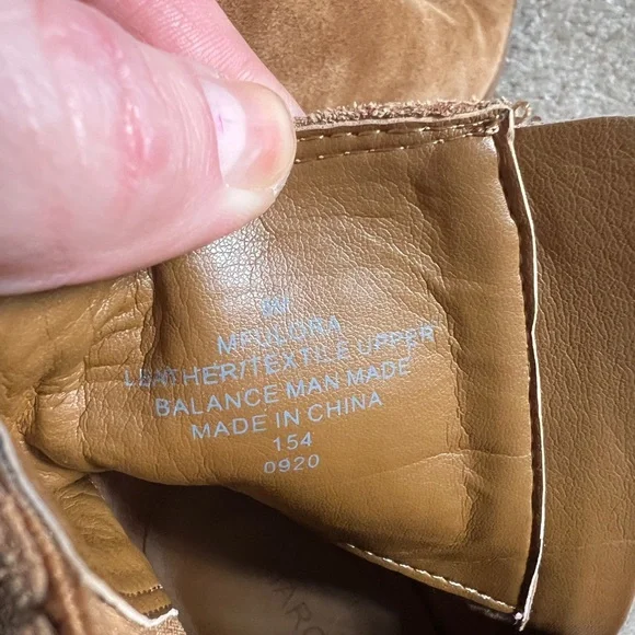 Marc Fisher Yarita Camel color Suede Leather Ankle Boots Size 8 - Picture 9 of 13